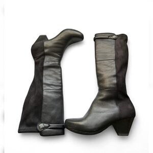 DANSKO Bethany Black Nappa Leather and Suede Knee High Boots Size 37 USA 6.5-7